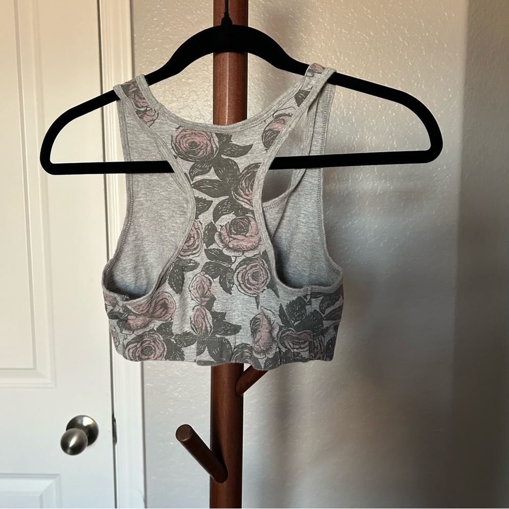 W Grey Disney Floral Belle Sports Bra Size Medium |A32 - Picture 5 of 8